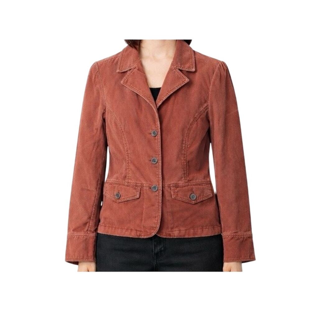 Tommy Jeans Womens Corduroy Blazer XL Salmon Jacket Button Front Vintage Y2K